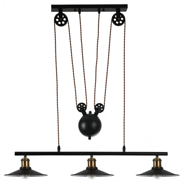 TRIGUERO chandelier 3xE27 metal black