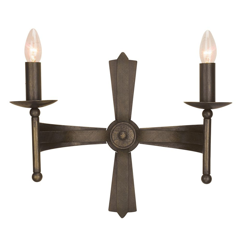 Wall sconce Elstead Lighting (CW2-OLD-BRZ) Cromwell wrought iron E14 2 bulbs