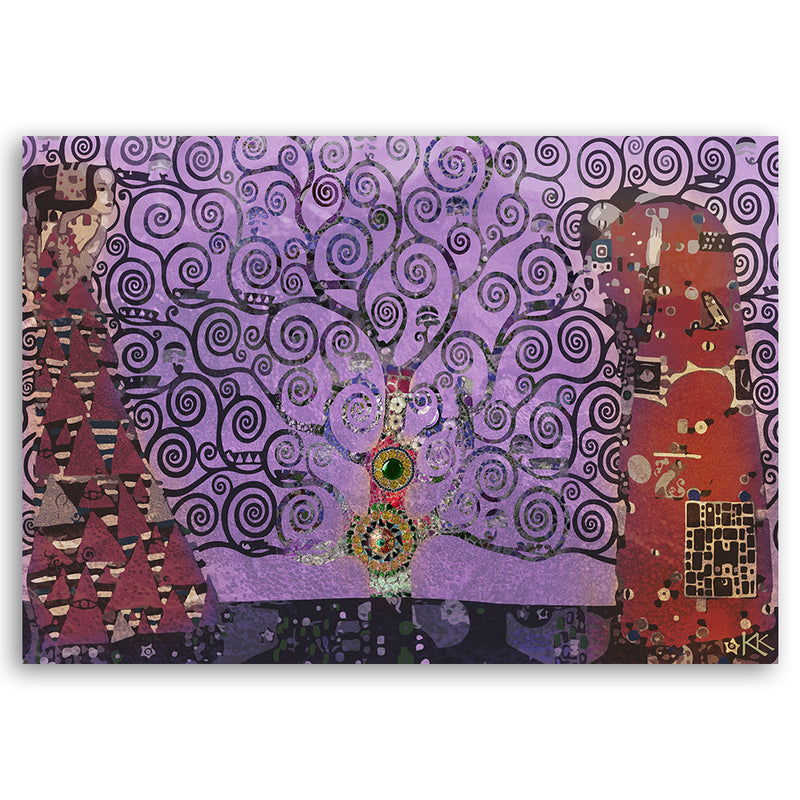 Deco panel print, Violet Tree of Life abstract