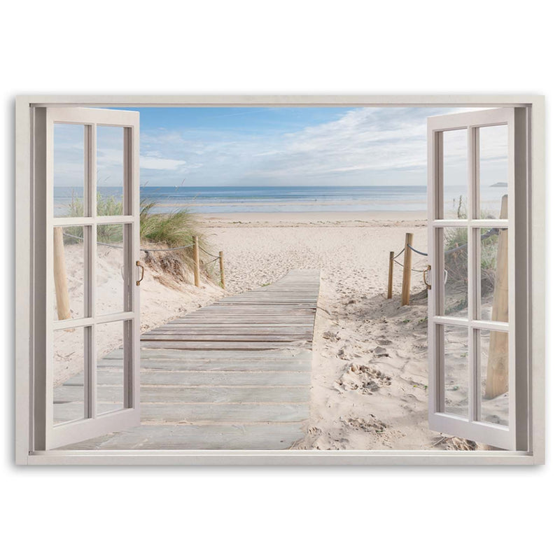 Impresión de panel decorativo, Camino de ventana a la playa.