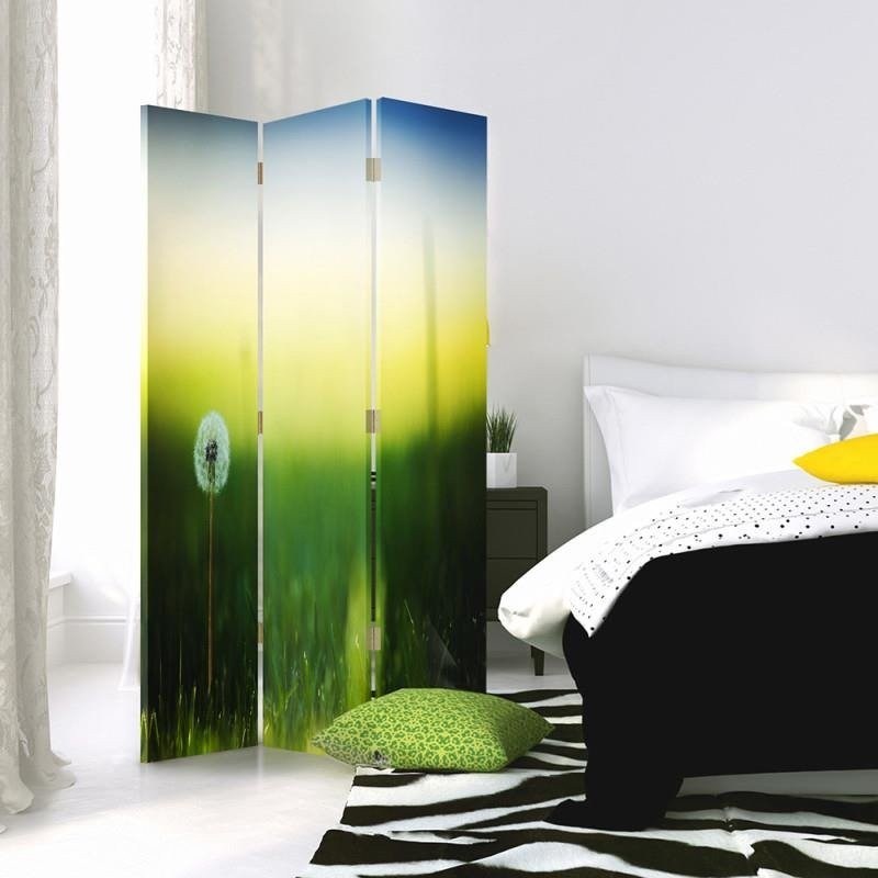 Room divider Double-sided rotatable, Blower in green grass