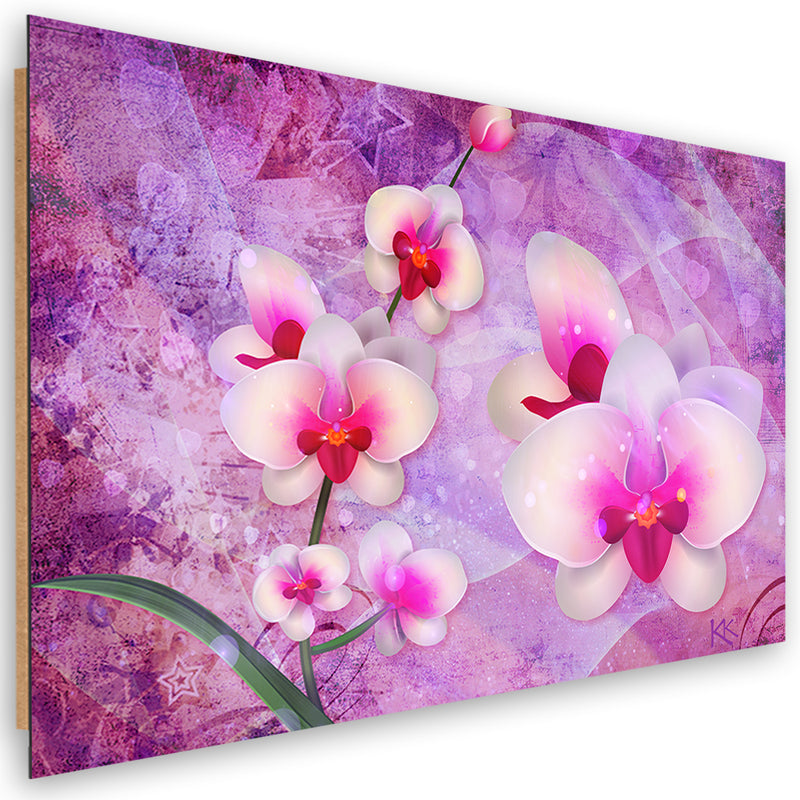 Estampado de panel decorativo, resumen de flores de orquídeas