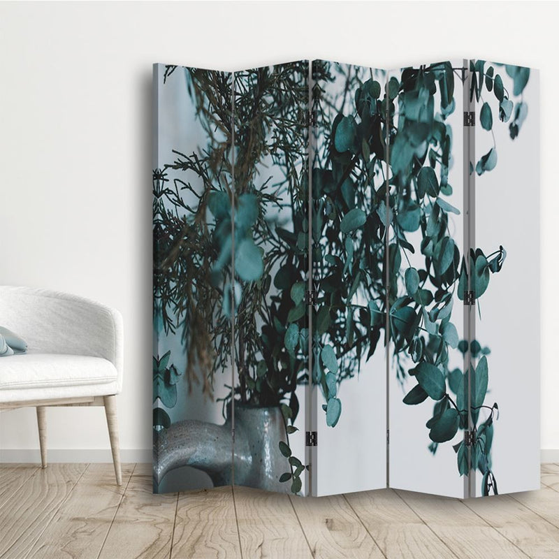 Room divider Double-sided, Green plant in a vase