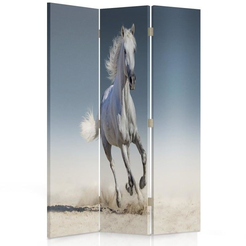 Room divider Double-sided rotatable, Horse running on sand