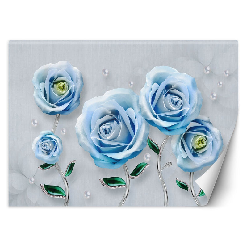 Wallpaper, Blue Roses Flowers 3D