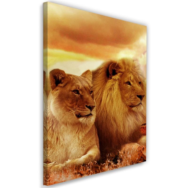 Canvas print, Lion king and lioness