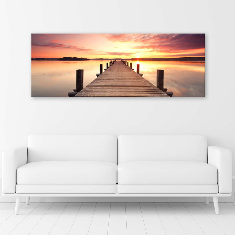 Deco panel print, Sunset over the bridge