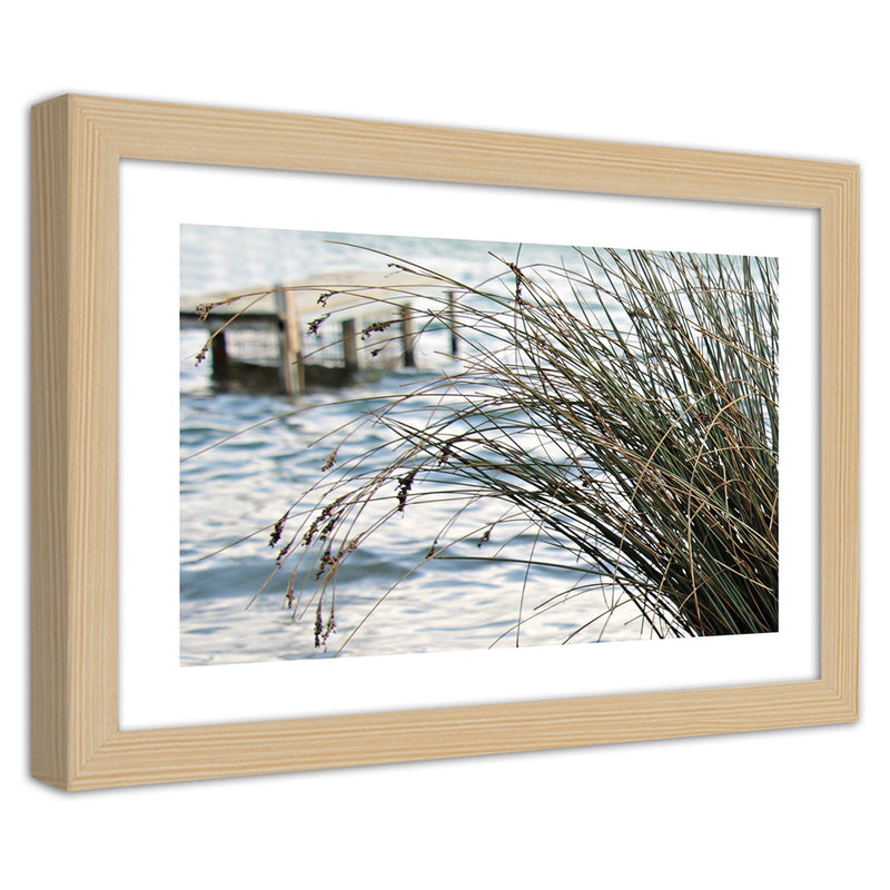 Picture in natural frame, Jetty on the sea