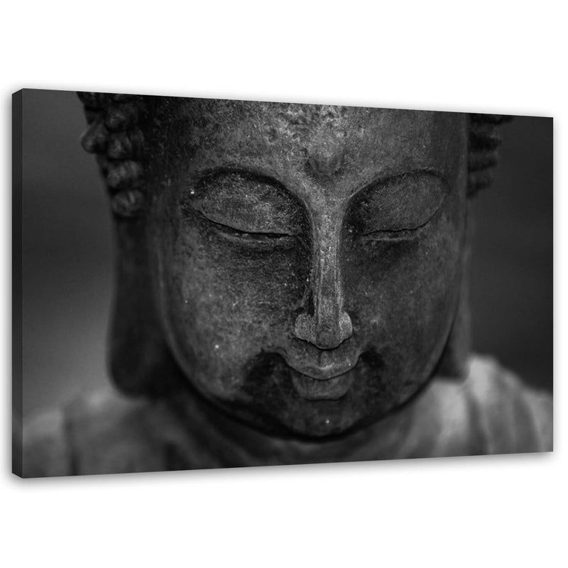 Canvas print, Head of a meditating buddha