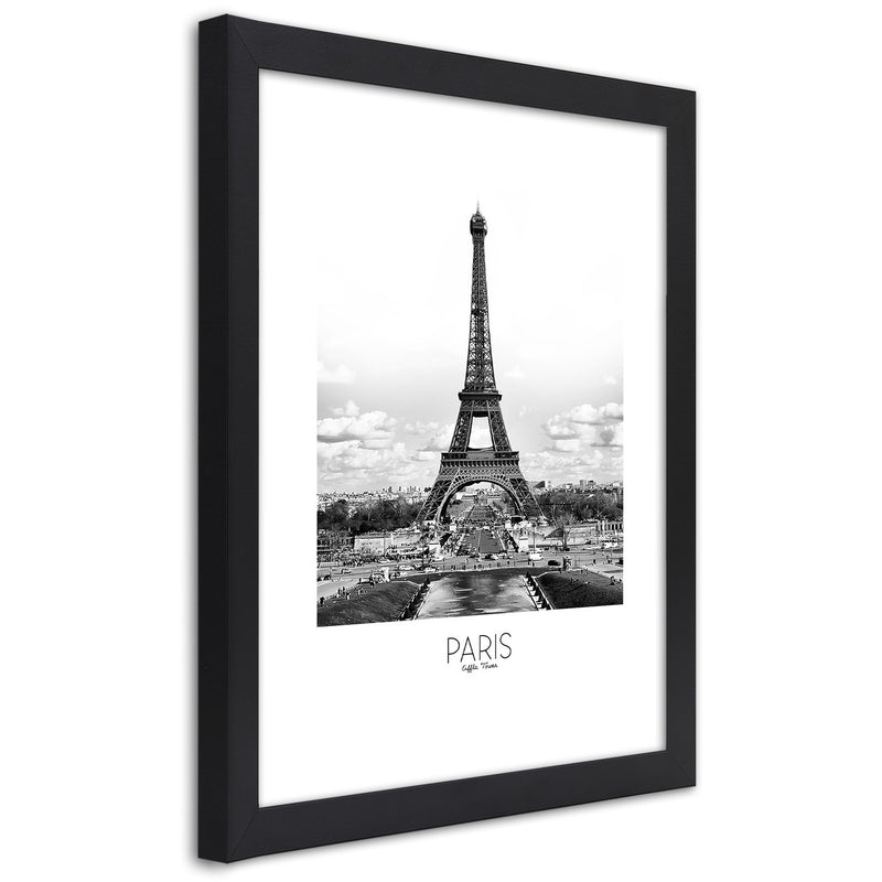 Picture in black frame, The iconic eiffel tower