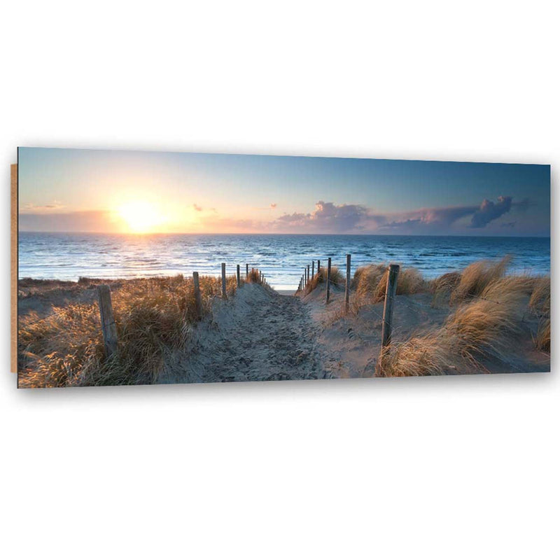 Deco panel print, Sunset on the beach by the sea