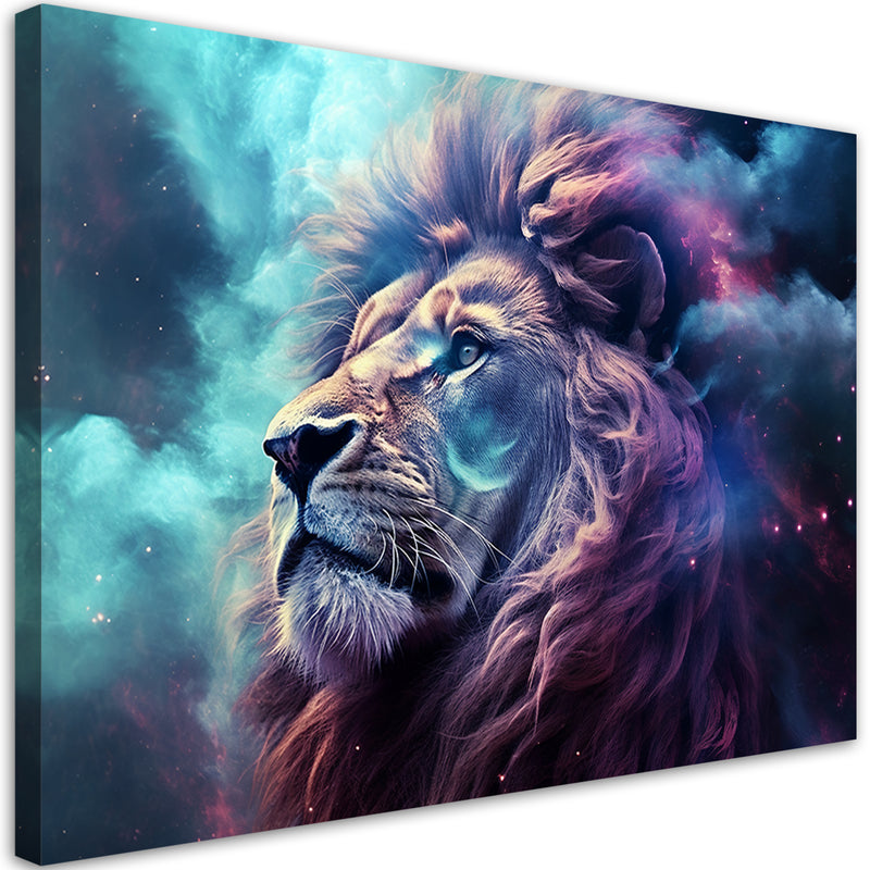 Canvas print, Lion Abstraction Blue