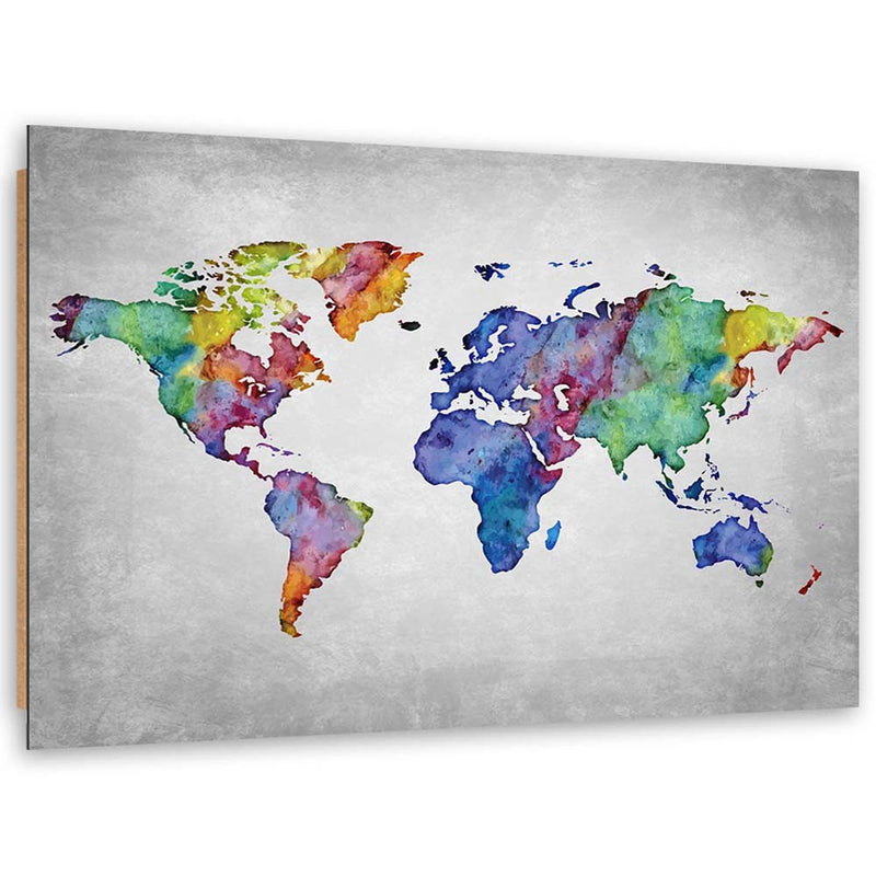 Deco panel print, Multicolour world map