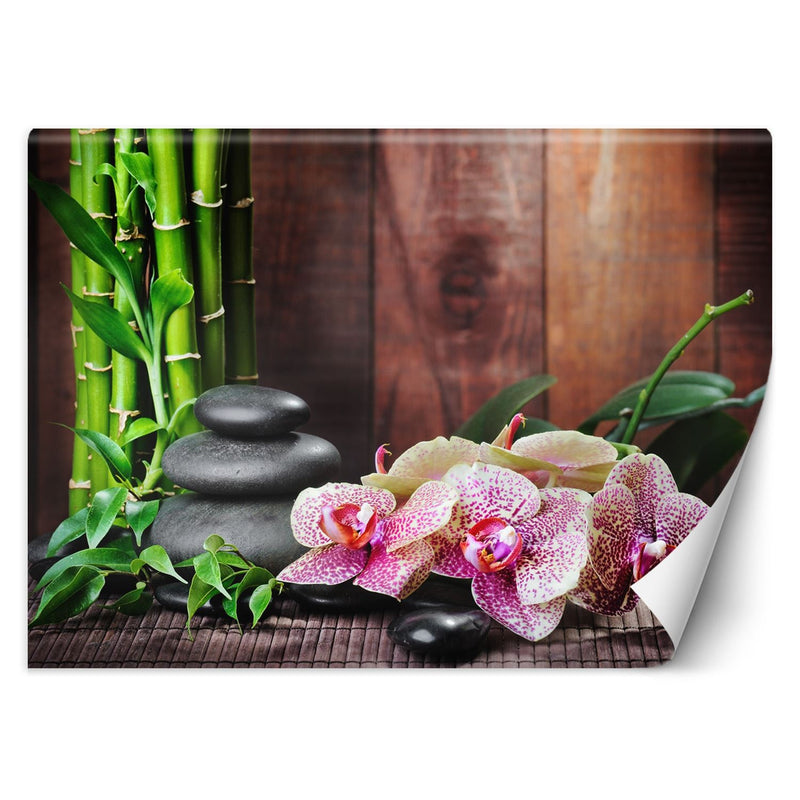 Wallpaper, Orchid with bamboo