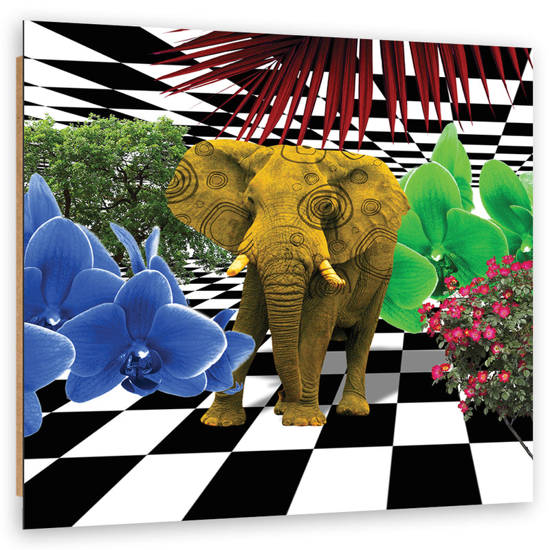 Deco panel print, Colourful elephant