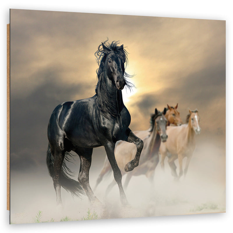 Deco panel print, Herd of horses