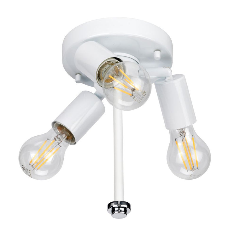 Flush mount Elstead Lighting (DL-FLETCHER18-3LT-IV-PC) Fletcher mild steel E27 3 bulbs