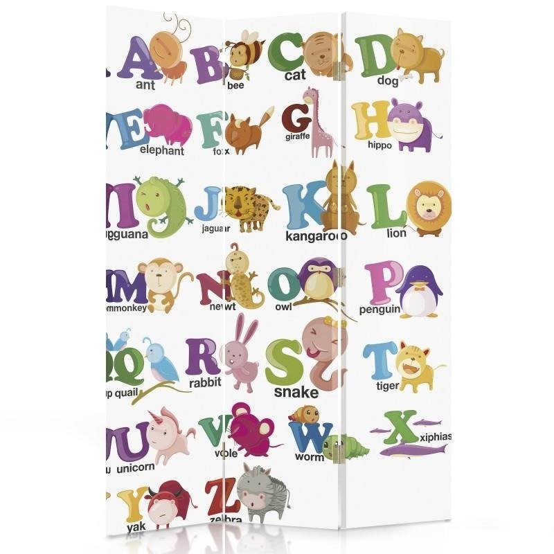 Room divider Double-sided rotatable, Picture Alphabet