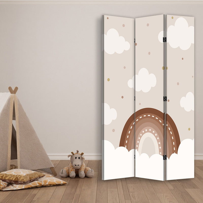 Room divider Double-sided rotatable, Clouds over the rainbow