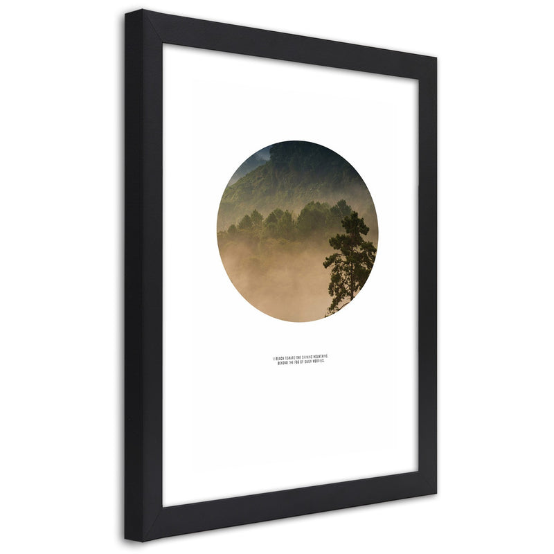 Picture in black frame, Forest in a circle
