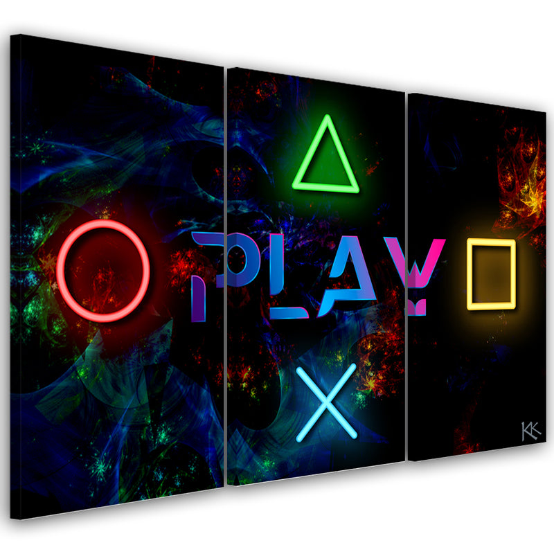 Three piece picture canvas print, Play and buttons for the pad