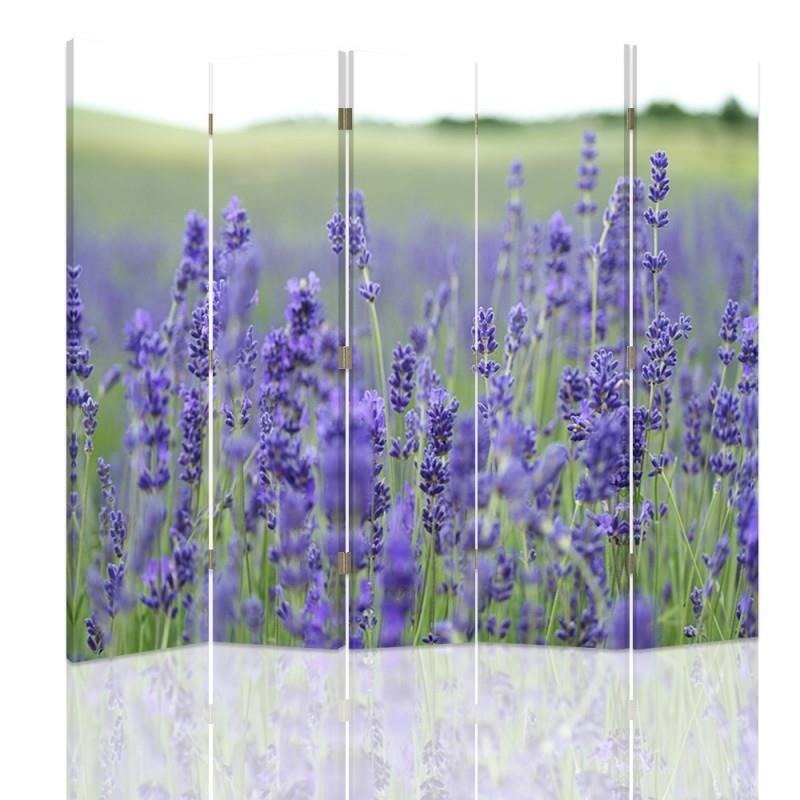 Room divider Double-sided, The charm of a lavender field