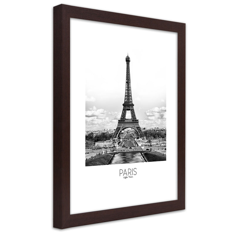 Cuadro en marco marrón, La icónica torre Eiffel