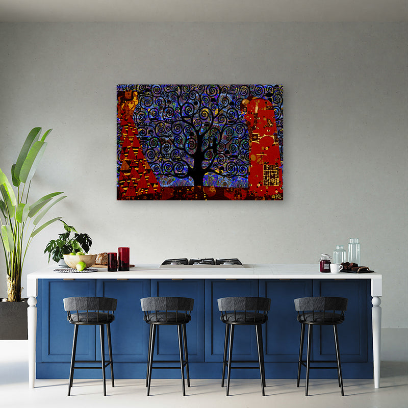 Canvas print, Blue Tree of Life abstract