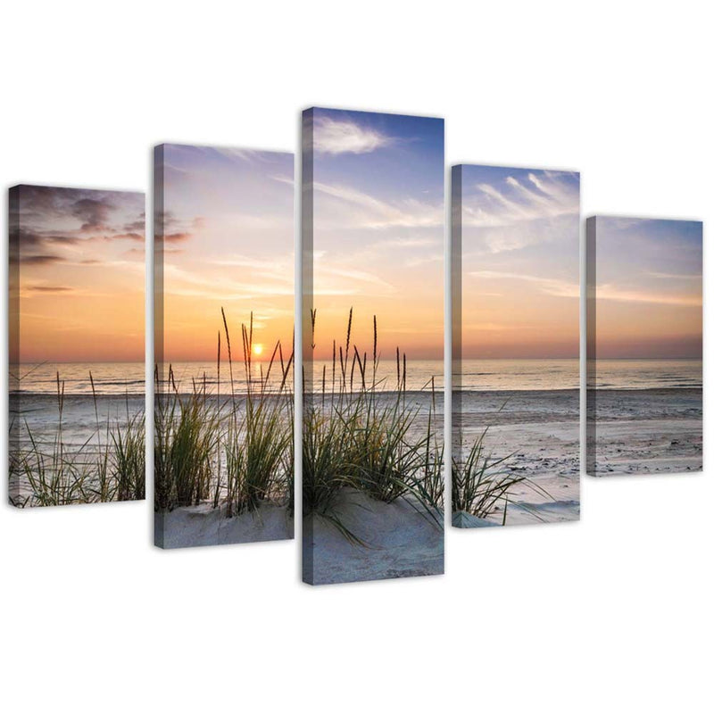 Five piece picture canvas print, A walk on the dunes
