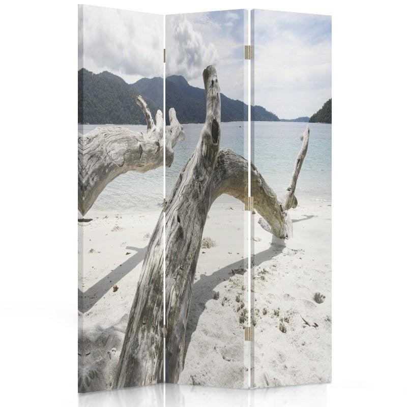 Room divider Double-sided rotatable, The branches of the tree on the tropical beach