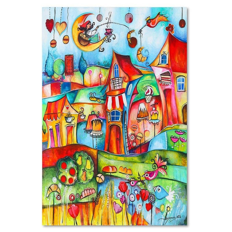 Deco panel print, Fairy tale town