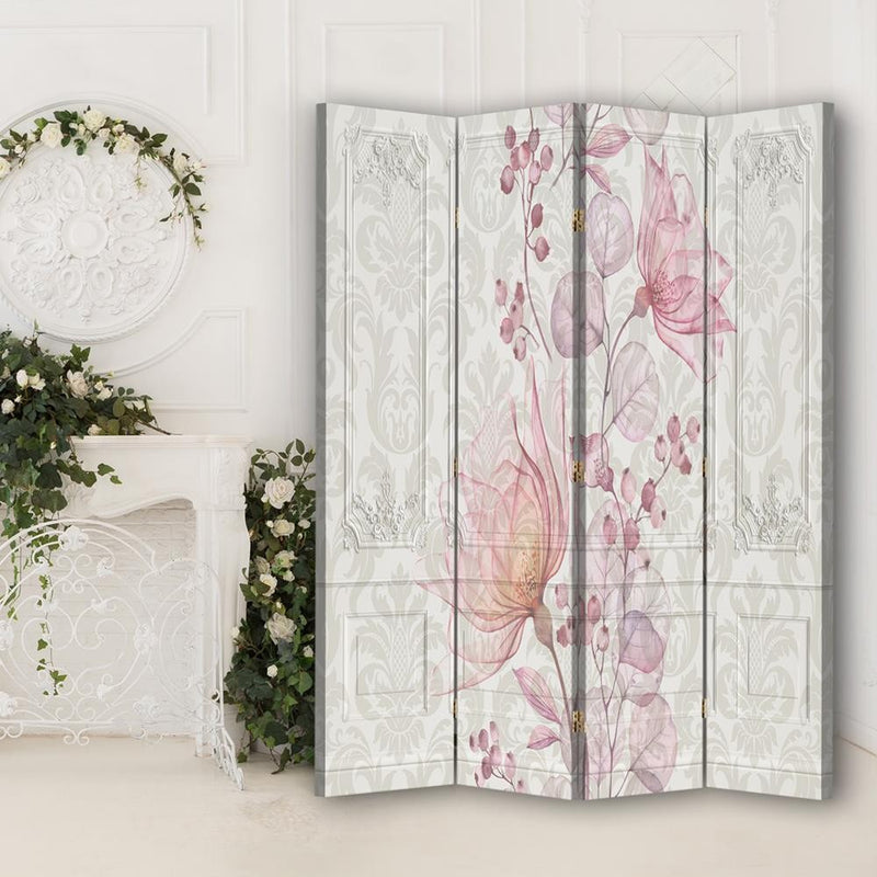 Room divider Double-sided rotatable, Baroque flowers