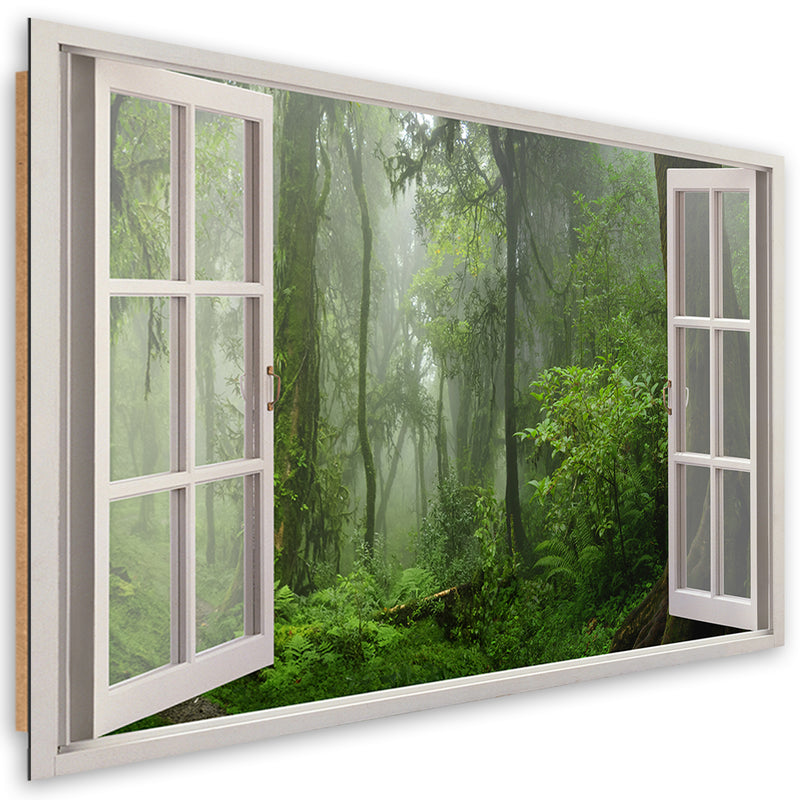 Deco panel print, Window tropical forest jungle