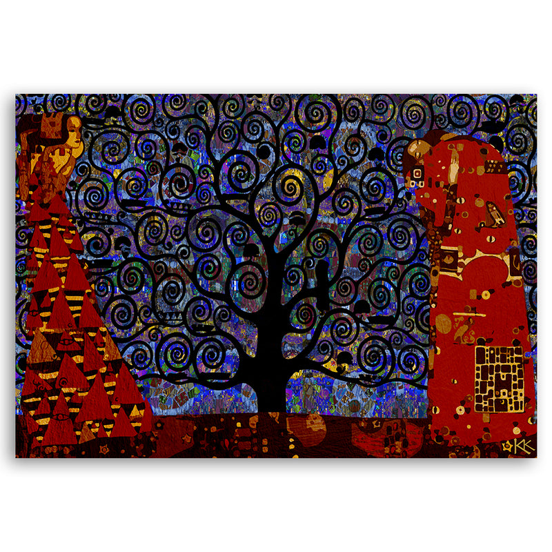 Canvas print, Blue Tree of Life abstract