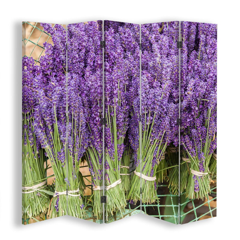 Room divider Double-sided, Lavender bouquets