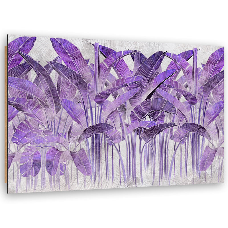 Panel decorativo estampado, Hojas de plátano violeta