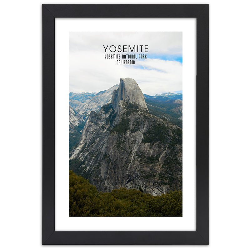 Picture in black frame, Rock in yosemite national park