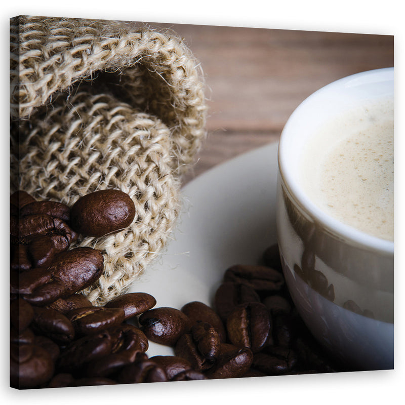 Canvas print, Coffee bean and cup