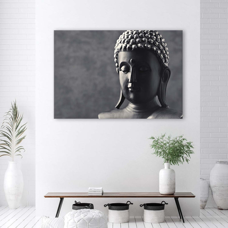 Deco panel print, Buddha on grey background