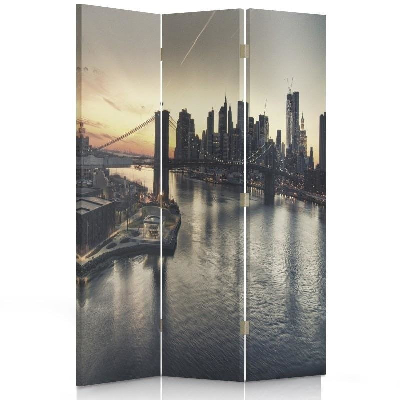 Room divider Double-sided rotatable, Brooklyn Bridge in New York