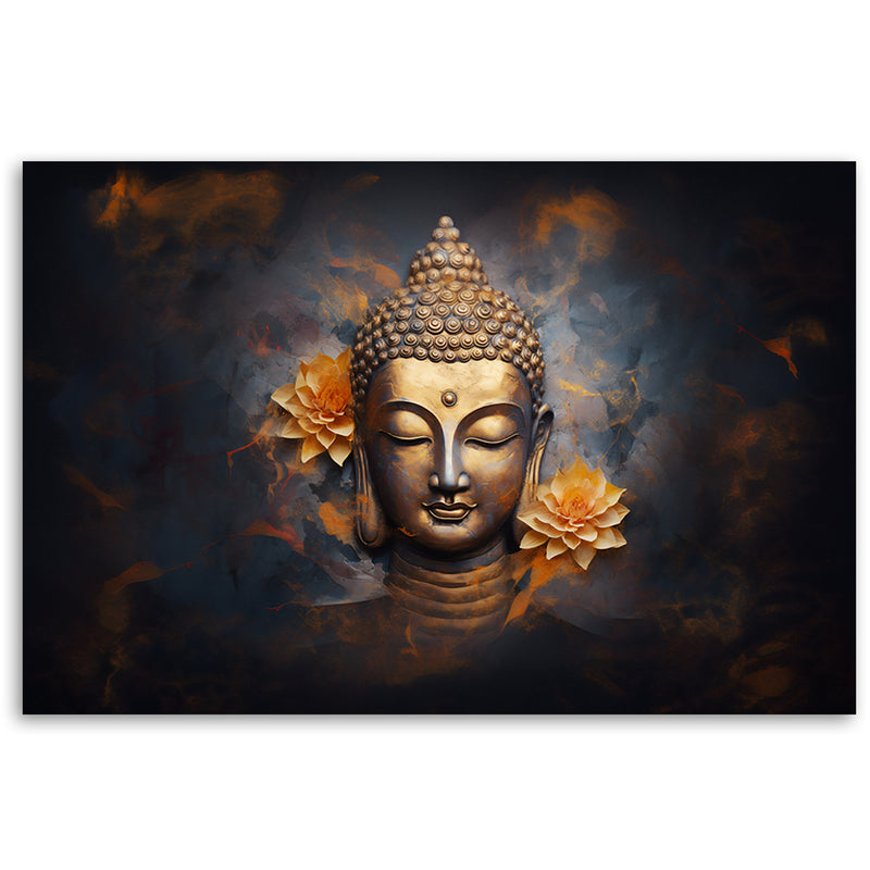 Cuadro de panel decorativo, abstracto de Buda dorado