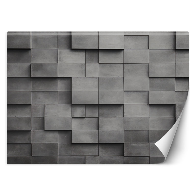 Wallpaper, Concrete cube wall 3D