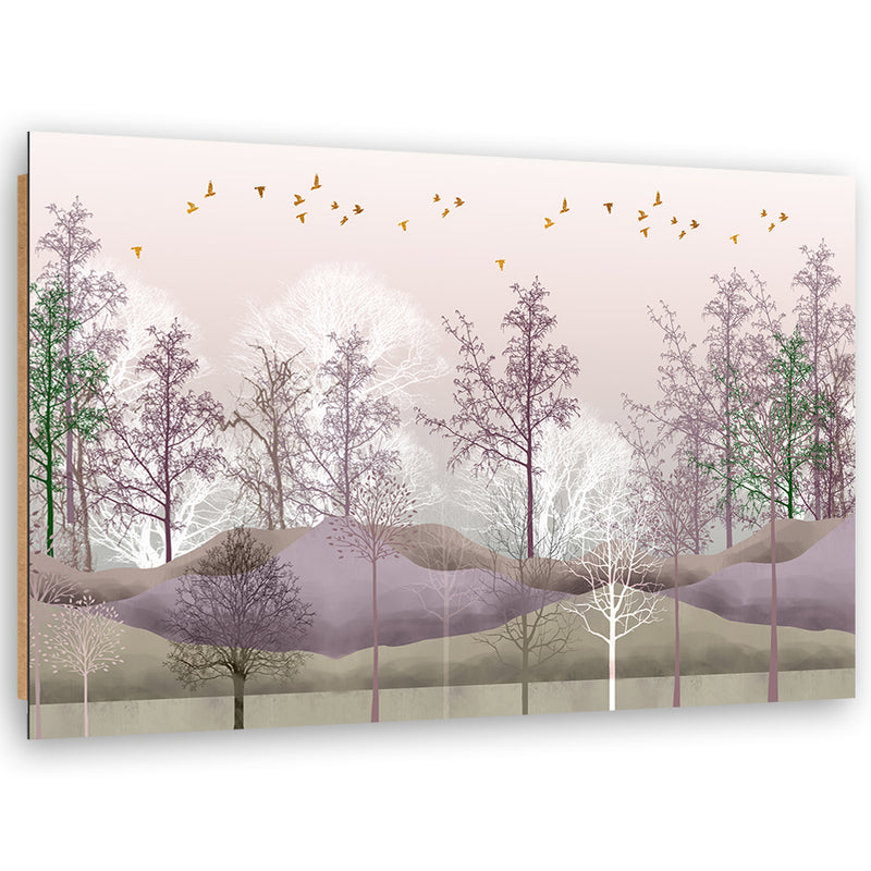 Deco panel print, Birds over the forest