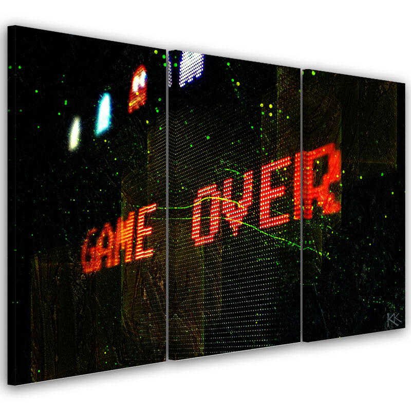 Three piece picture canvas print, Game Over for the player
