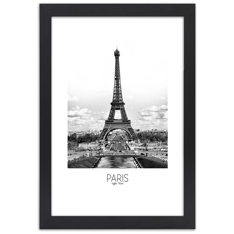 Cuadro en marco negro, La icónica torre Eiffel.