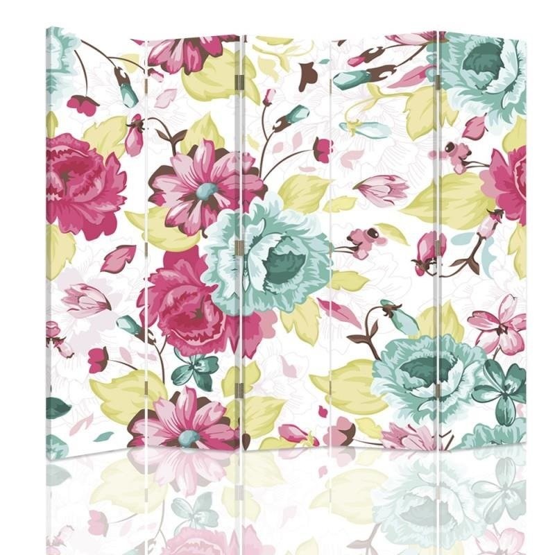 Room divider Double-sided, Vintage flowers