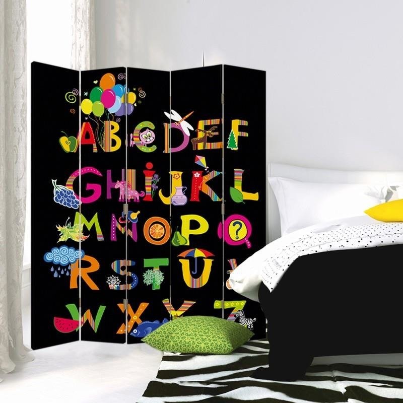 Room divider Double-sided, Cheerful alphabet