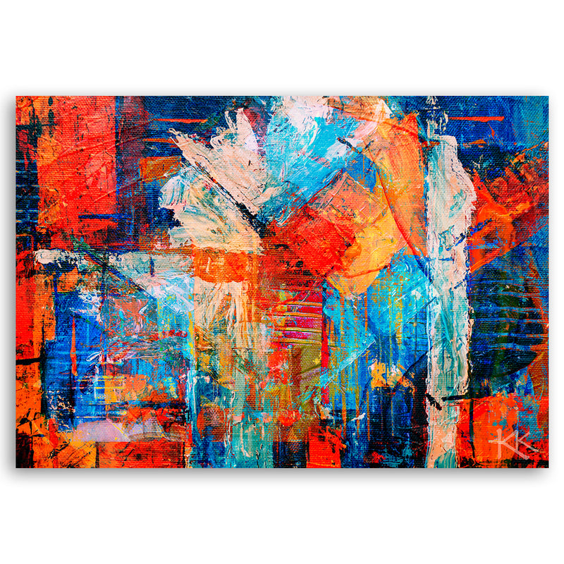 Canvas print, Orange abstract hand painted