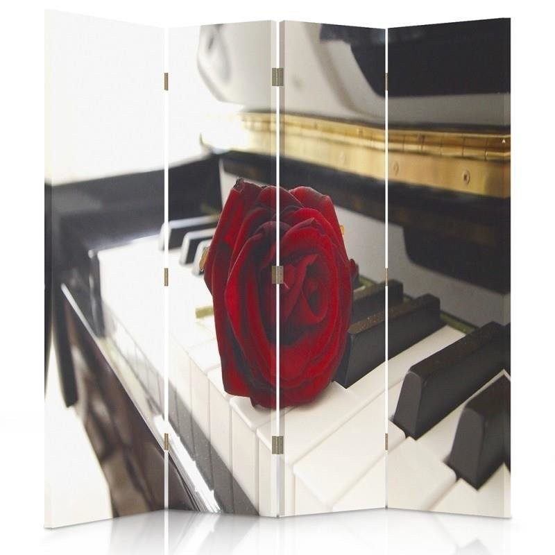 Room divider Double-sided, Rose on the piano