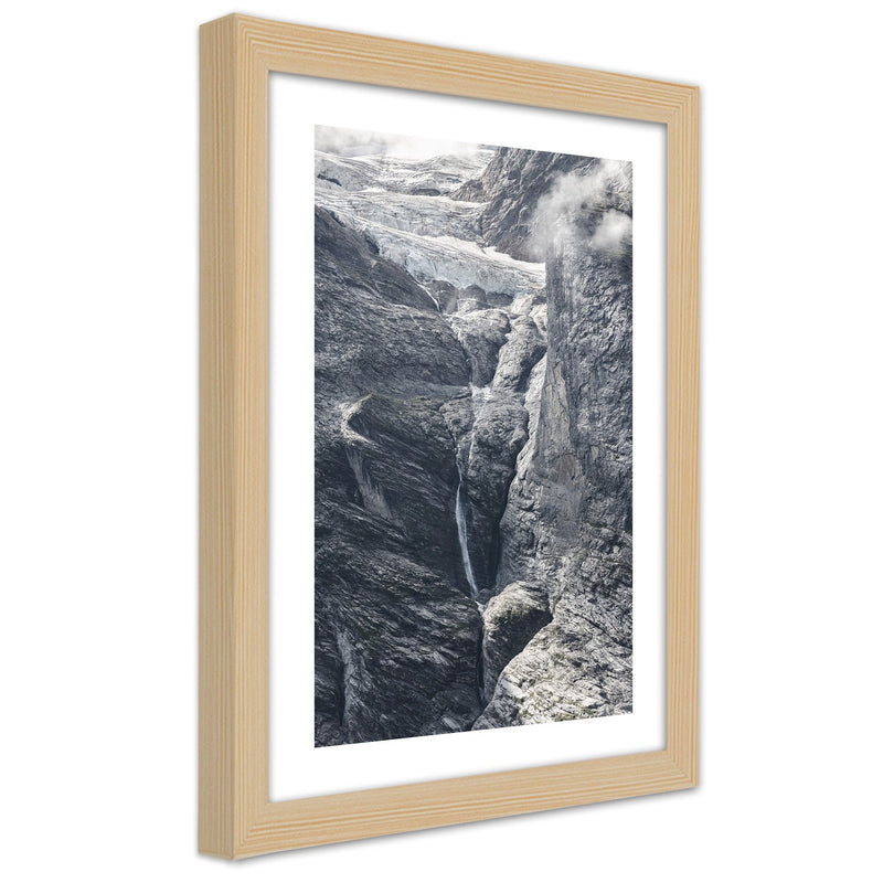 Picture in natural frame, View on the rocks